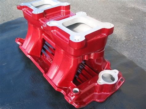 A Powder Coated High Rise Aluminum Intake Manifold See Our Full Gallery Of Coated Intakes Here