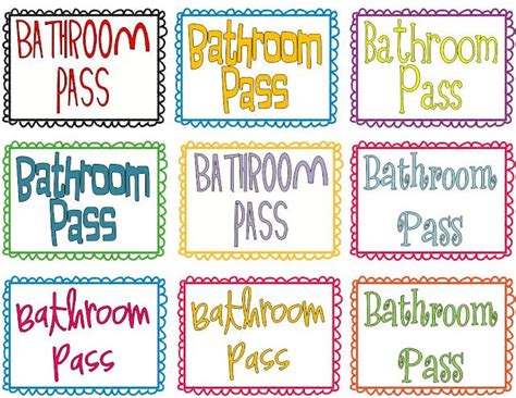 Free Printable Bathroom Passes Printable Templates