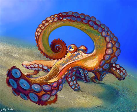 Giant Pacific Octopus Corel Painter 2021 Wacom Intuos Pro Inspired