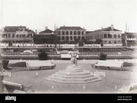 Late 19th Century Photograph Public Park The Bund Shanghai China