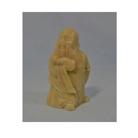 Antique Japanese Netsuke Stone Deity Circa Mid 1900s Retired Hand