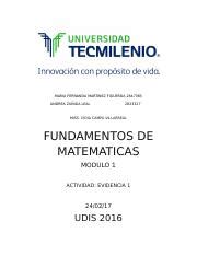 Fundamentos Matem Ticos Evidencia Docx Maria Fernanda Martinez