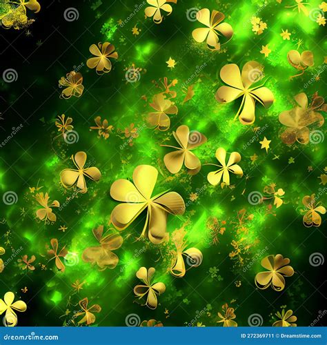 Gold clover leaves pattern stock illustration. Illustration of march ...