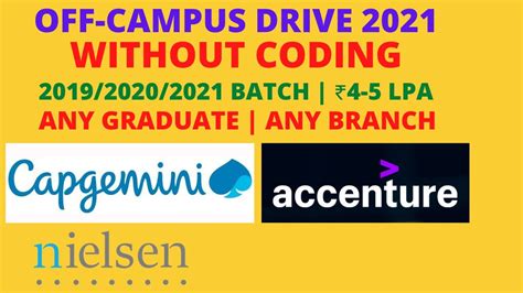 Off Campus Drive 2021 Without Coding Any Graduate 4 5 Lpa 2019