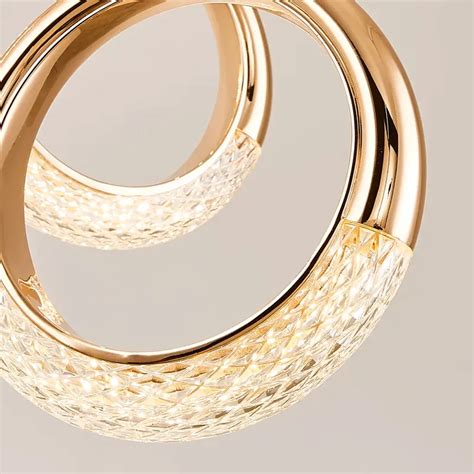 Pendente Arco De Cristal Acrílico Dourado ZIG Iluminação Compre o