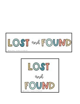 Free Printable Lost and Found Label by Educated in the Middle | TPT