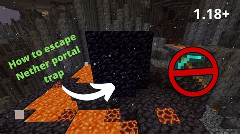 How To Escape A Nether Portal Trap In Minecraft 118 Youtube