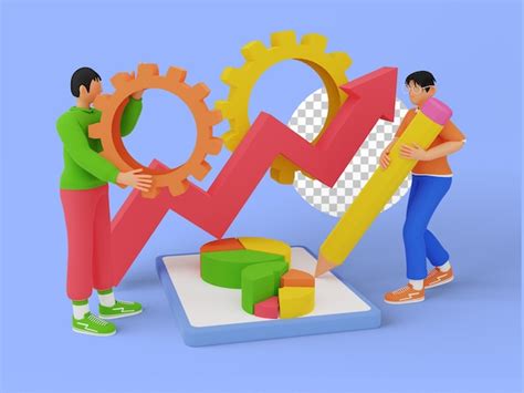 Premium PSD 3d Illustration Of Project Management Business With Teamwork