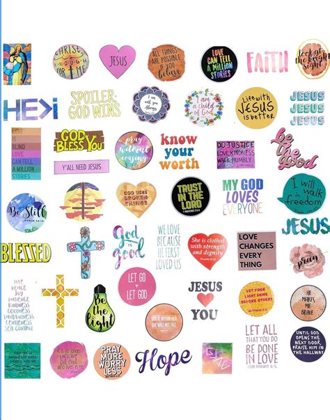 Jesus Christian Stickers 10pcs Faith Cross Religious Bible Etsy