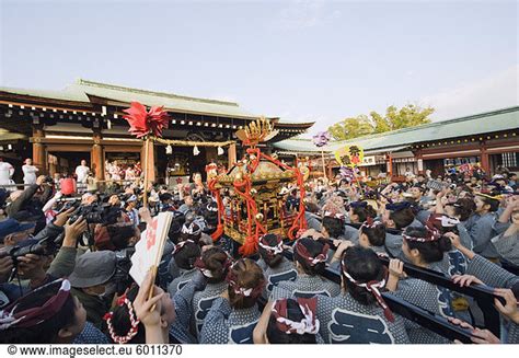 Mikoshi Portable Shrine Being Carried At Hadaka Matsuri Naked Festival