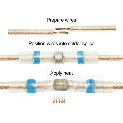 Pcs Waterproof Solder Seal Sleeve Heat Shrink Butt Wire Connectors