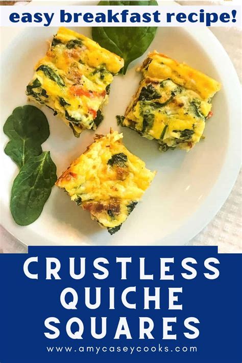 Crustless Spinach And Bacon Quiche Squares Recipe