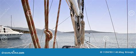 Looking Ahead On Board A Sailboat Stock Image Image Of Bodrum