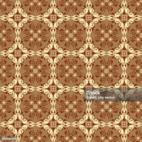 Desain Batik Sederhana Indonesia Dengan Motif Bunga Dan Warna Cokelat