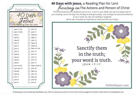 40 Days With Jesus A Christian Reading Plan For Lent FREE Printable