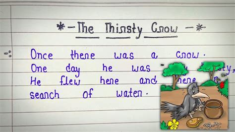 Write A Thirsty Crow Story In English For Kids A Moral English Story