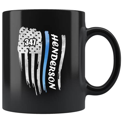 Personalized Mugs Thin Blue Line Flag Thinbluelineheroes