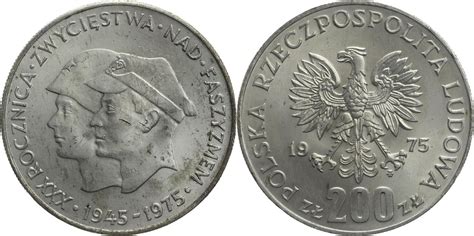 Polen 200 Zloty 1975 Auf den Sieg über den Faschismus vz MA Shops