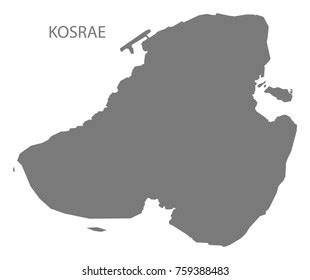 Kosrae Island Map Micronesia Grey Illustration Stock Vector (Royalty ...