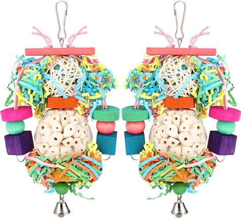 BBjinronjy Bird Toys Conure Toys Hanging Natural Soft Sola Ball Beak