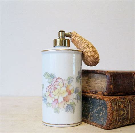 Vintage Ceramic Perfume Bottle Flower Motif Etsy Denmark Vintage