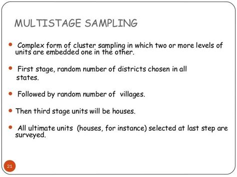 Multi-stage sampling