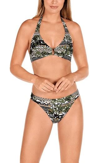 Bikini Dolores Cort S Halter Estampado Tienda Azulik