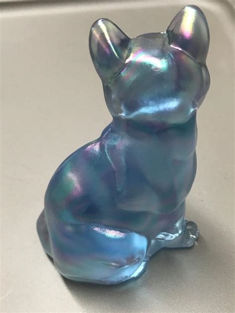 Fenton Blue Cat Figurine