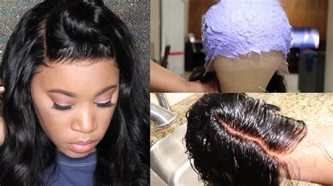 How To Bleach Knots On A Lace Wig Easy Styling 360 Body Wave Lace