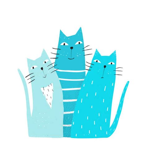 Blue Kitten Cat Clip Art Illustrations Royalty Free Vector Graphics