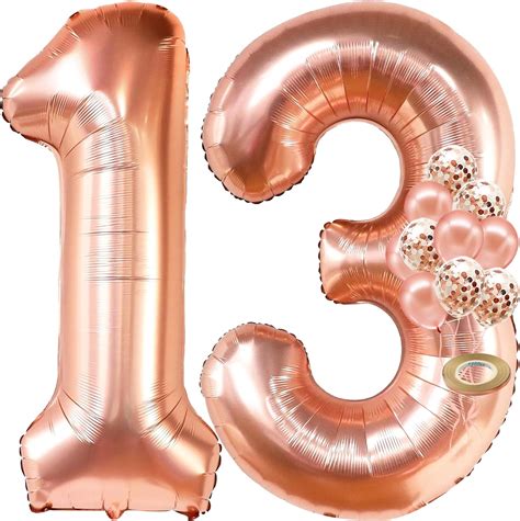 Amazon KatchOn Rose Gold 13 Balloon Numbers Giant 40 Inch