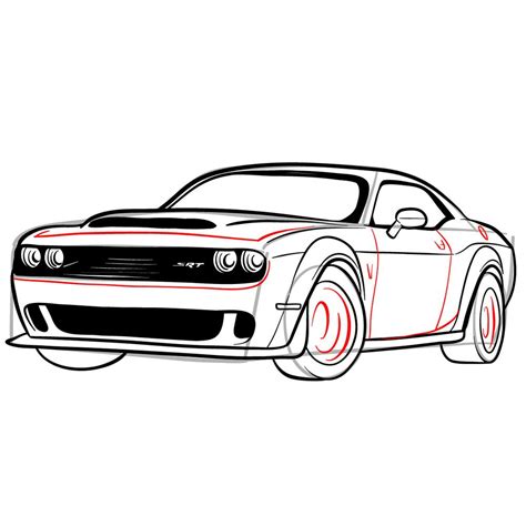 Dodge Challenger Раскраска - 68 фото