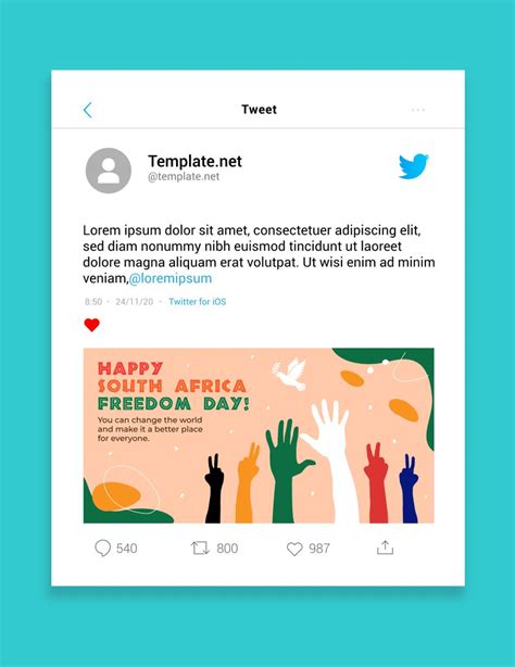 South Africa Freedom Day Twitter Post In Illustrator Psd Jpeg Png