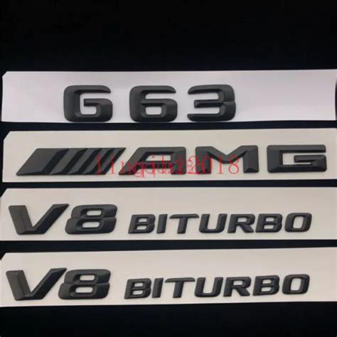 Autocollant Badge Embl Me Coffre Noir Mat G Amg V Biturbo Pour