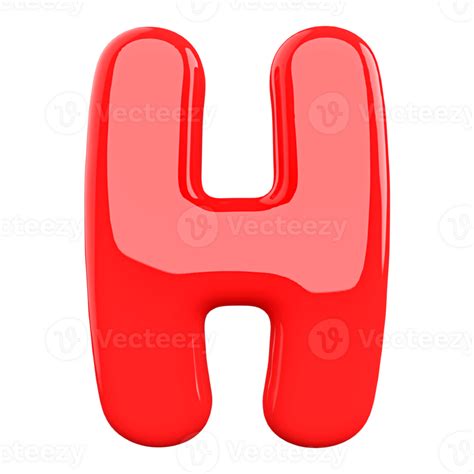 Red Letter H Font 3d Render 36305810 Png