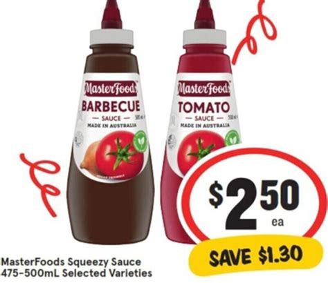 Masterfoods Squeezy Sauce Ml Selected Varieties Offer At Iga