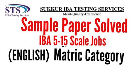 Iba Jobs Bps Sample Paper Solved Matric Category English