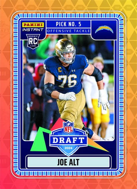 Nfl San Diego Chargers 2024 Instant Draft Night Football Single Card