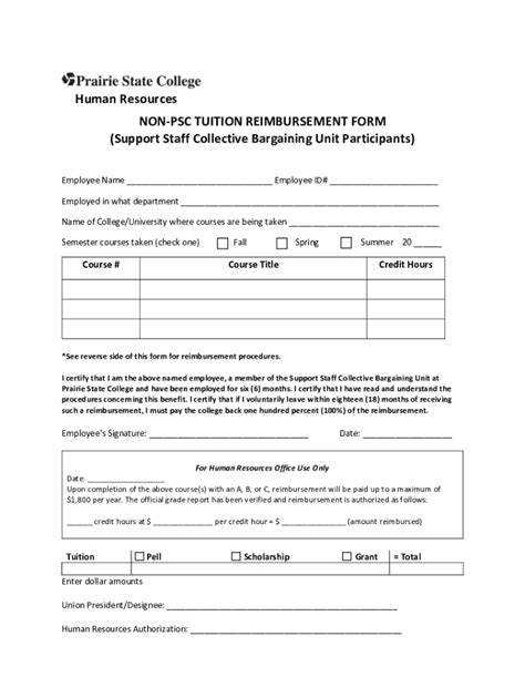 Tuition Reimbursement Policy Template Fill Online Printable