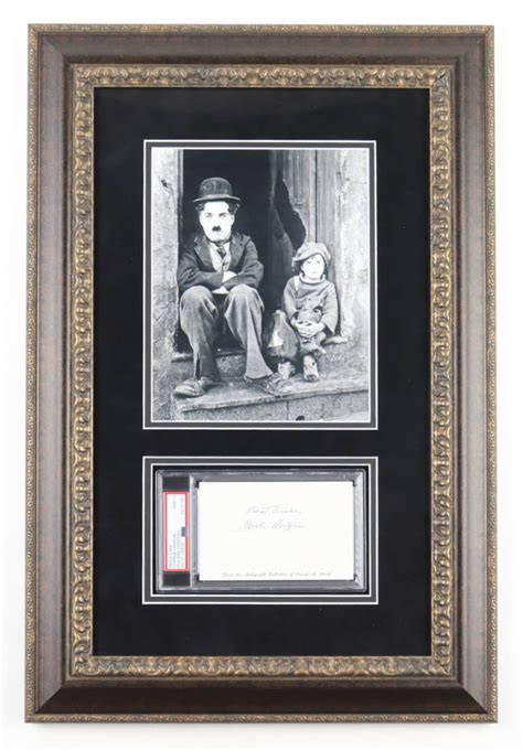 Charlie Chaplin Signed Custom Framed Cut Display Inscribed Best Wishes