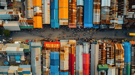 Bangkok Flea Market Aerial View Background People Flea Market Built