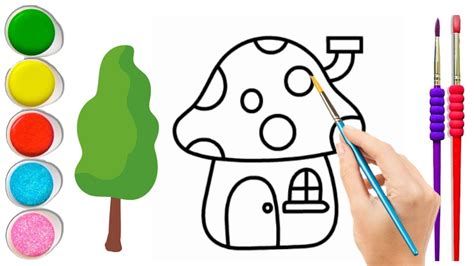 How To Draw A Hut Step By Step Drawing And Colouring Hut Youtube