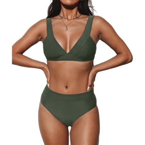 Cupshe Swim Cupshe Bikini Olive Green Xl Poshmark