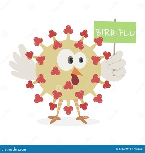 Bird Flu Cell Vector Cartoon Stock Vector Illustration Of Pathogen