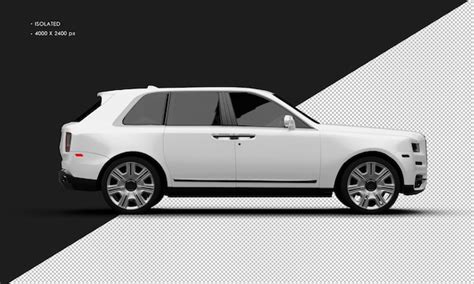 Premium PSD | Isolated realistic metallic white luxury modern suv car from right side view