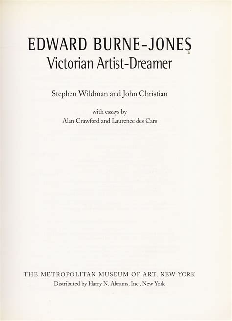 Edward Burne Jones Victorian Artist Dreamer By Stephen Wildman Edward