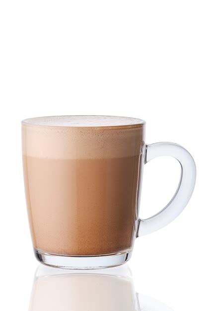 Tasse De Boisson Au Chocolat Chaud En Verre Transparent Isolé Sur Une