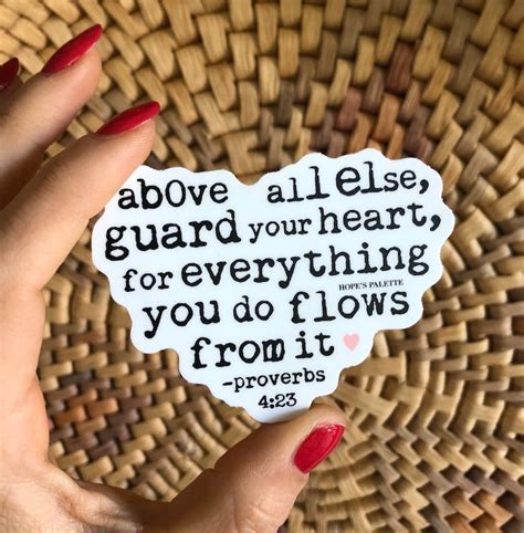 Guard Your Heart Proverbes 423 Bible Verse Heart Vinyl Laptop Etsy