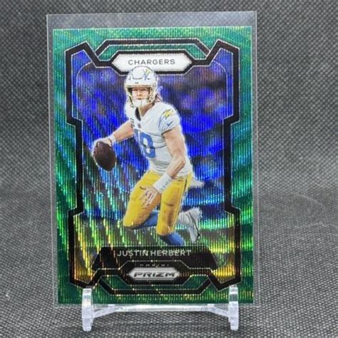 2023 Panini Prizm Justin Herbert Green Wave Prizm SP Los Angeles