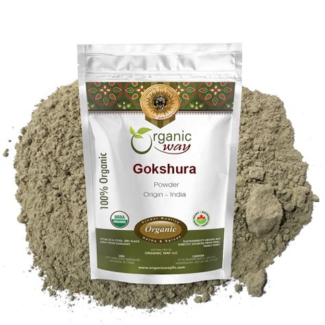 Organic Way Gokshura Powder Tribulus Terrestris Organic Kosher